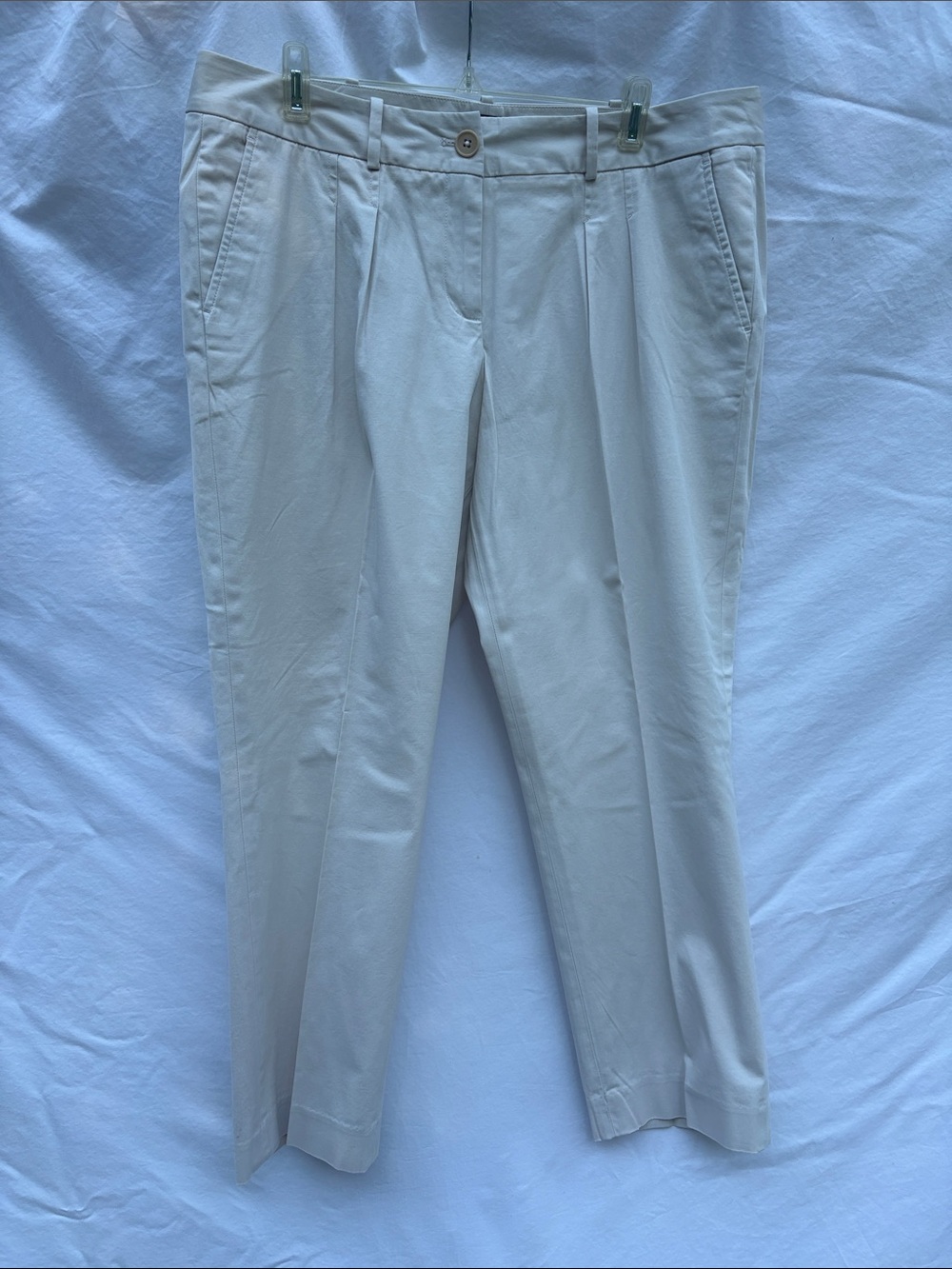 Talbots Cream Pleated Chino Pants